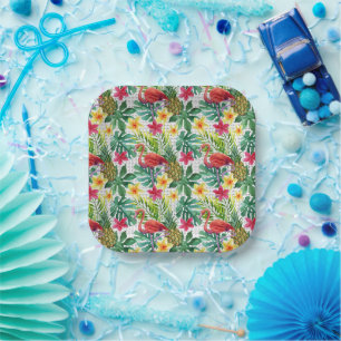 Tropical Watercolor Paper Plates
