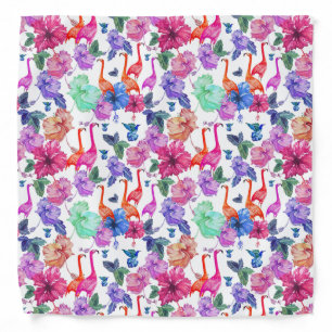 Tropical Watercolor Pattern Bandana