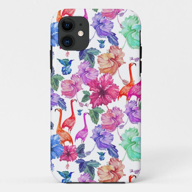 Tropical Watercolor Pattern Case-Mate iPhone Case (Back)
