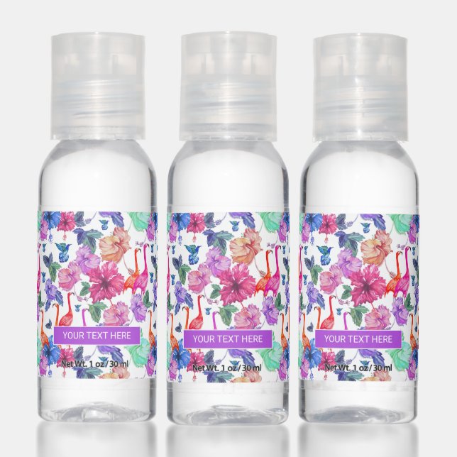 Tropical Watercolor Pattern Hand Sanitizer (Set)