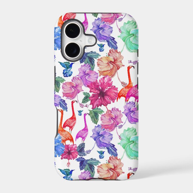 Tropical Watercolor Pattern Iphone Case (Back)