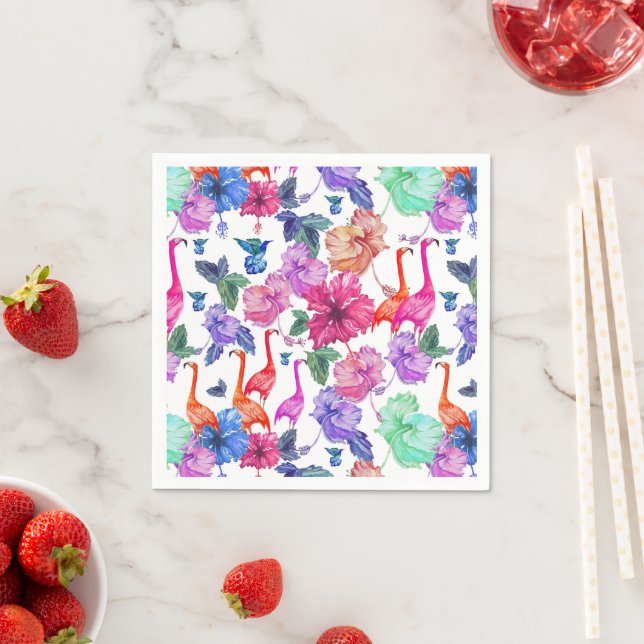 Tropical Watercolor Pattern Napkins (Insitu)