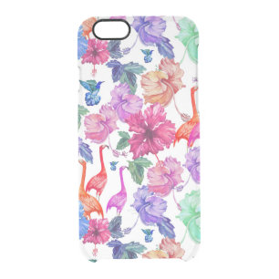 Tropical Watercolor Pattern Clear iPhone 6/6S Case