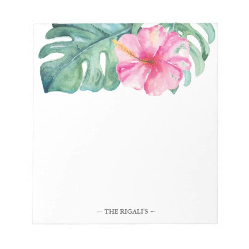 Tropical Watercolor Personalized Stationery Notepad
