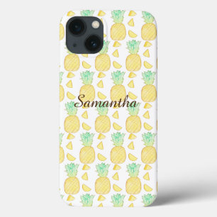 Tropical Watercolor Pineapple  iPhone 13 Case
