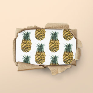 Tropical Watercolor Pineapple Seamless Pattern Business Card