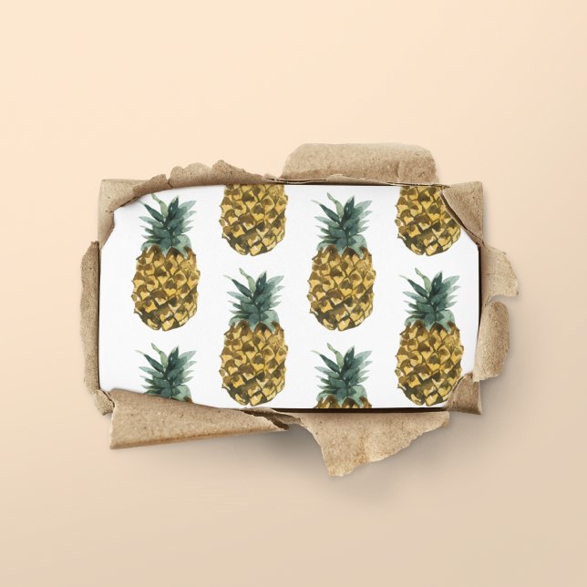 Tropical Watercolor Pineapple Seamless Pattern Business Card (Creator Uploaded)