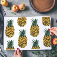Tropical Watercolor Pineapple Seamless Pattern Placemat at Zazzle