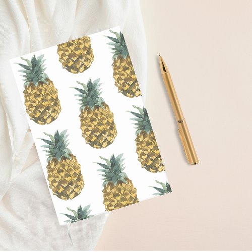 Tropical Watercolor Pineapple Seamless Pattern Post_it Notes