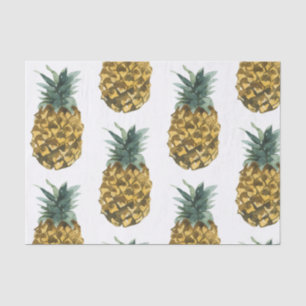 Tropical Watercolor Pineapple Seamless Pattern Tissue Paper