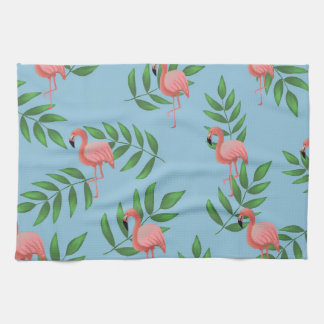 Tropical Watercolor Pink Flamingo Kitchen Towel