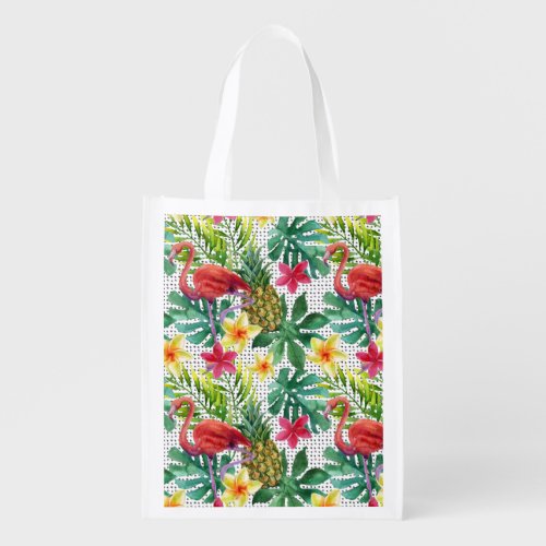 Tropical Watercolor Reusable Grocery Bag