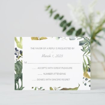 Tropical Watercolor Rsvp by Vineyard at Zazzle