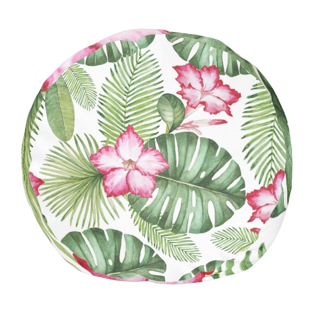 Tropical Watercolor: Seamless Pattern Pouf (Bottom)