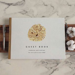 Tropical Watercolor Seashells Wedding Guest Book