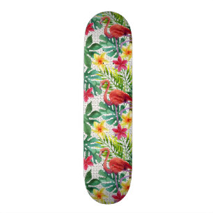 Tropical Watercolor Skateboard Deck
