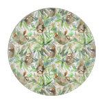 Tropical Watercolor Sloth Pattern Cutting Board