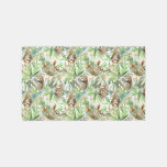 Tropical Watercolor Sloth Pattern Rug