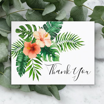 Tropical Watercolor Thank You Thank You Postcard by UnwrappedVisuals at Zazzle