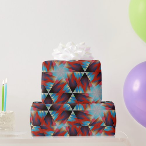 Tropical Watercolor Tie_Dye Geometric Abstract Wrapping Paper