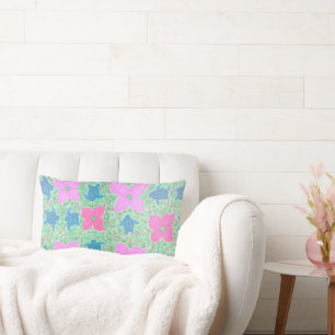 Tropical Watercolor Turtles and Flowers Pillow