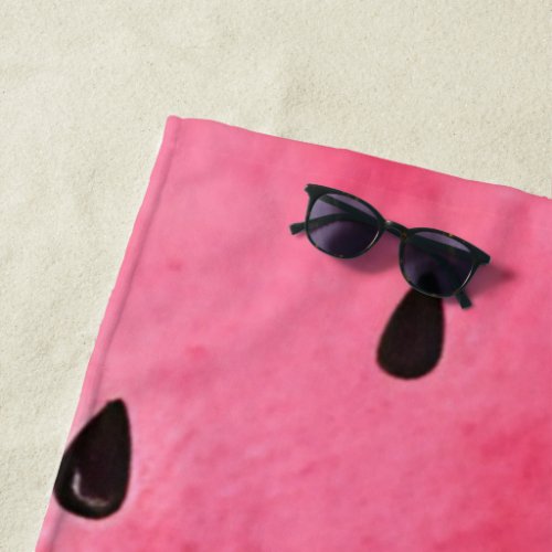 Tropical Watercolor Watermelon Slice Personalized  Beach Towel