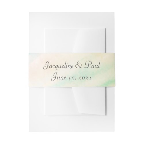 Tropical Watercolor Wedding Belly Bands Invitation Belly Band