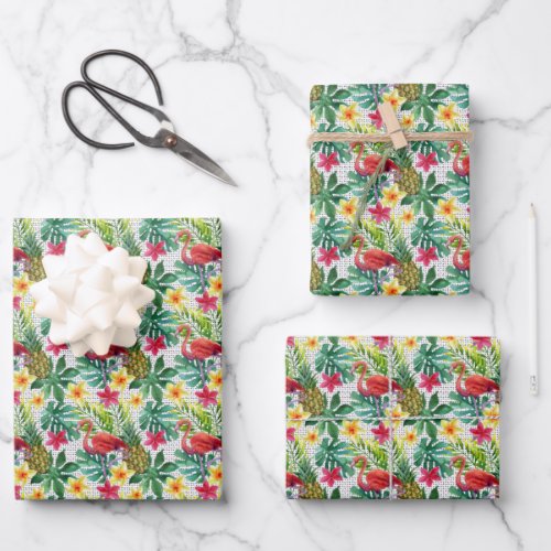 Tropical Watercolor Wrapping Paper Sheets