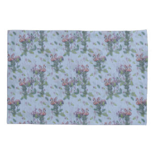 Tropical Watercolors of Flamingos Repeat Print Pillow Case
