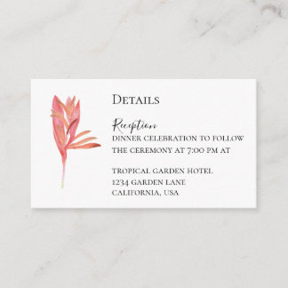 Tropical watercolour exotic botanical foliage enclosure card