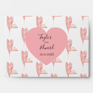 Tropical watercolour exotic botanical foliage envelope