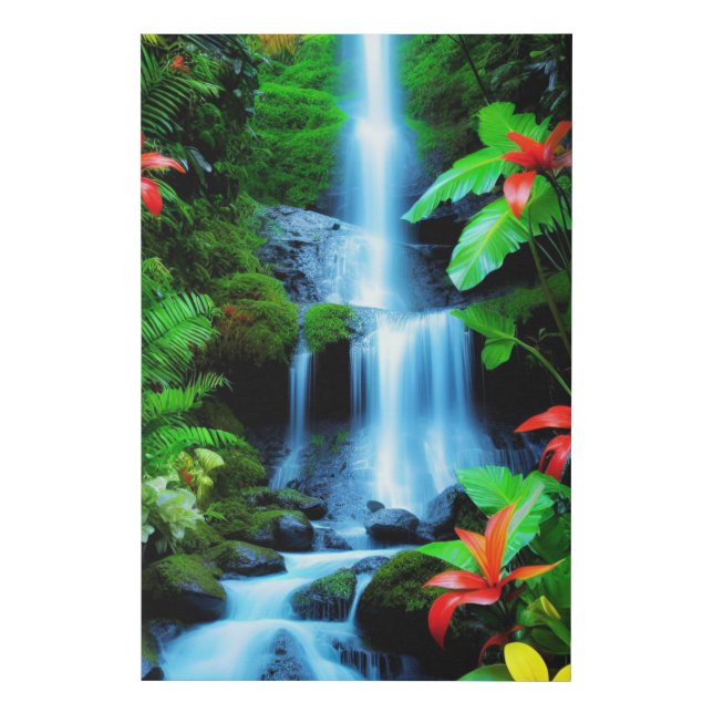 Tropical Waterfall 002 Faux Canvas Print (Front)