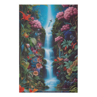 Tropical Waterfall 004 Faux Canvas Print