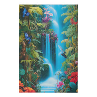 Tropical Waterfall 005 Faux Canvas Print