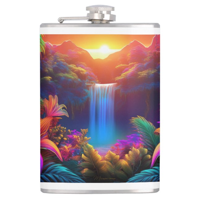 Tropical Waterfall Flask (Front)