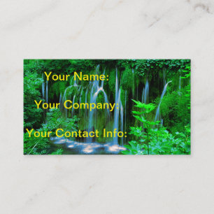 Tropical Waterfall In The Rainforest Business Card