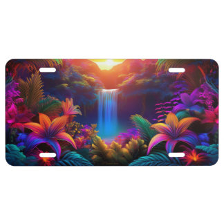 Tropical Waterfall License Plate