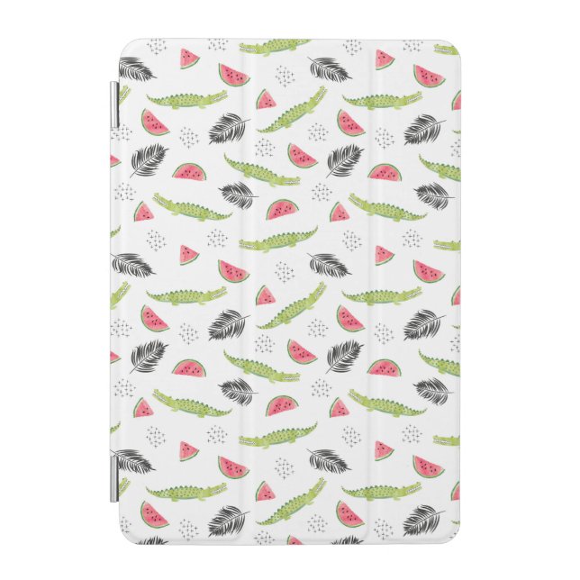 Tropical Watermelon & Crocodile Pattern iPad Mini Cover (Front)