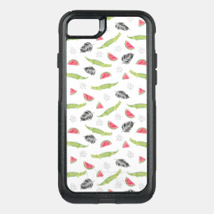 Tropical Watermelon & Crocodile Pattern OtterBox Commuter iPhone SE/8/7 Case