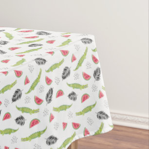 Tropical Watermelon & Crocodile Pattern Tablecloth