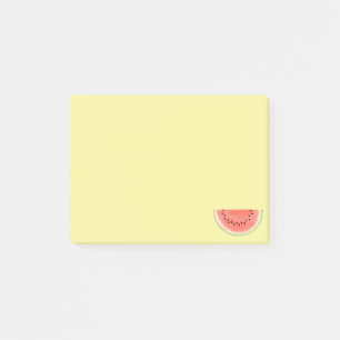 Tropical Watermelon Fruit on Yellow Post-it Notes