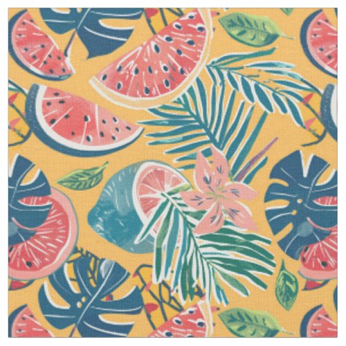 Tropical Watermelon Pattern Fabric