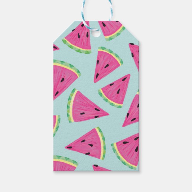 Tropical Watermelon pattern Gift Tags (Front)