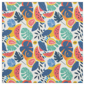 Tropical Watermelon & Pineapple Pattern Fabric