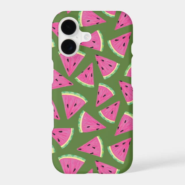 Tropical watermelon summer pattern iPhone case (Back)