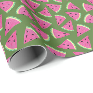 Tropical watermelon summer pattern wrapping paper