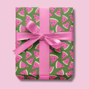 Tropical watermelon summer pattern wrapping paper