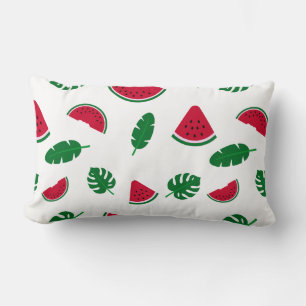 Tropical Watermelon Summer Seamless Pattern Lumbar Pillow