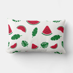 Tropical Watermelon Summer Seamless Pattern Lumbar Pillow