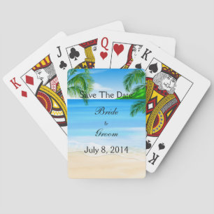 Tropical Waters Beach Wedding Save The Date Poker Cards